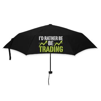 Je préférerais être dans le trading | Trader en actions crypto - Parapluie standard - noir - Devant