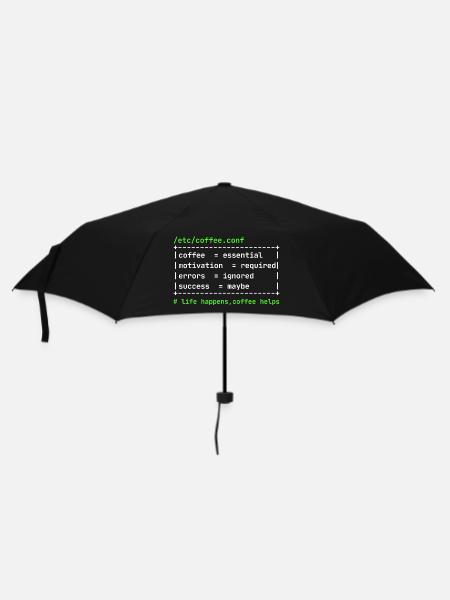 Coffee Config – Developer Kaffee Design - Regenschirm (klein) - Schwarz