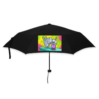 Cute Bunny Funny Boba Bubble Tea - Umbrella (small) - black - Front