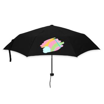 Pastel Abstract Design - Umbrella (small) - black - Front