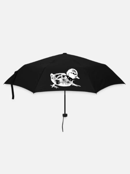 Rebel Punk Entlein – Halsketten-Design mit Stacheln - Regenschirm (klein) - Schwarz