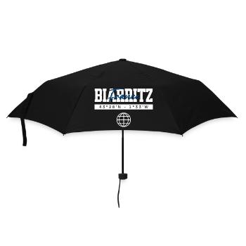 Biarritz Frankreich Koordinaten Reise Souvenir - Regenschirm (klein) - Schwarz - Vorne