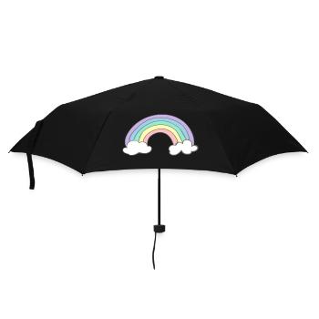 Regenbogen - Regenschirm (klein) - Schwarz - Vorne