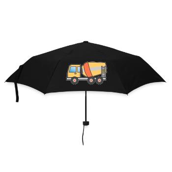 Betonmischer Kipplaster Geschenk Kinder Motiv - Regenschirm (klein) - Schwarz - Vorne