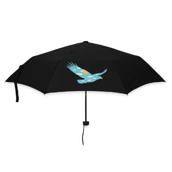 Vogel & Sonne - Regenschirm (klein) - Schwarz - Vorne