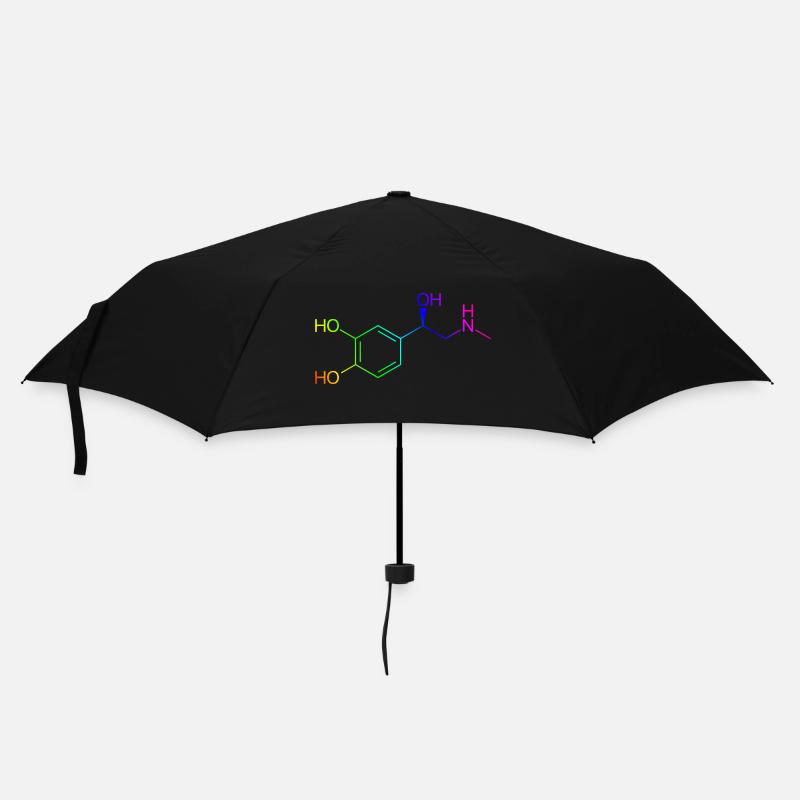 Molécule d'adrénaline - couleurs arc-en-ciel - Parapluie standard - noir