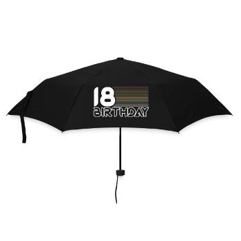 18 Birthday vintage retro Streifen Motiv - Regenschirm (klein) - Schwarz - Vorne