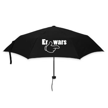 Er wars Partnershirt Geschwister Zwillinge - Regenschirm (klein) - Schwarz - Vorne