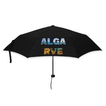 Algarve-Schriftzug mit Ocean Landscape Fill - Regenschirm (klein) - Schwarz - Vorne
