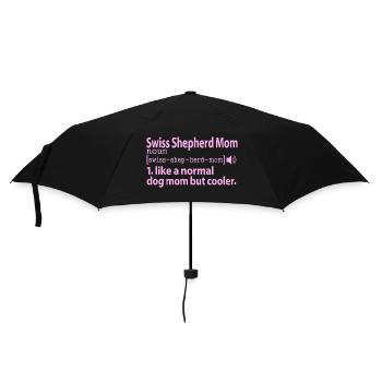 White White Swiss Shepherd Mama Pink - Umbrella (small) - black - Front