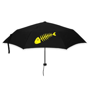 gelber Fisch Comic Fische - Regenschirm (klein) - Schwarz - Vorne