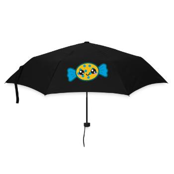 Süßigkeit Süßigkeiten Niedlich Kawaii - Regenschirm (klein) - Schwarz - Vorne