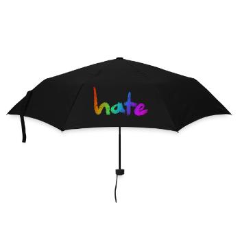Hate Text Rainbow - Umbrella (small) - black - Front