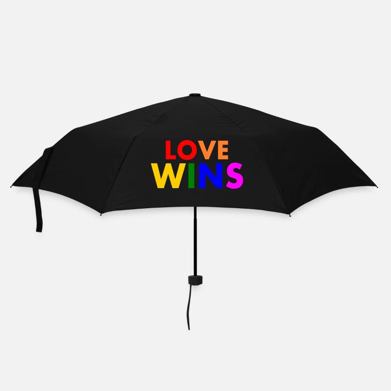 Love wins - Regenschirm (klein) - Schwarz