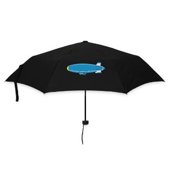 Airship, Zeppelin, Side View - Umbrella (small) - black - Front