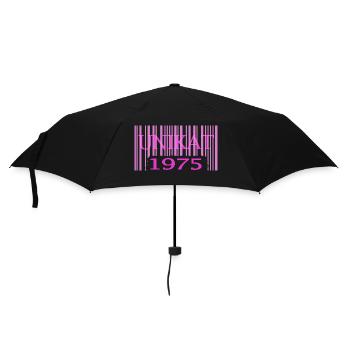 1975 geburtstag seltenes unikat rosa barcode - Regenschirm (klein) - Schwarz - Vorne