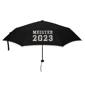 Meister 2023 Meisterprüfung Meisterbrief - Regenschirm (klein) - Schwarz - Vorne