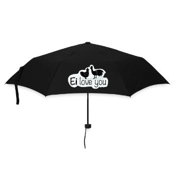 Ei love you - Regenschirm (klein) - Schwarz - Vorne
