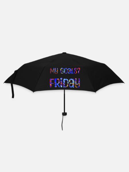 My Goals? Friday - Mein Ziel? Freitag - Regenschirm (klein) - Schwarz