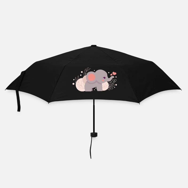 Elefant - Regenschirm (klein) - Schwarz
