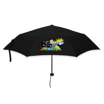 Kuh - Regenschirm (klein) - Schwarz - Vorne