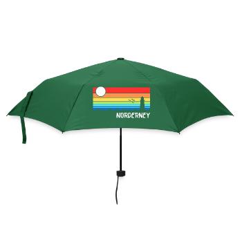 Norderney Nordsee Ostfriesische Insel Geschenk - Regenschirm (klein) - Flaschengrün - Vorne