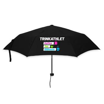 Trinkathlet weiss - Regenschirm (klein) - Schwarz - Vorne