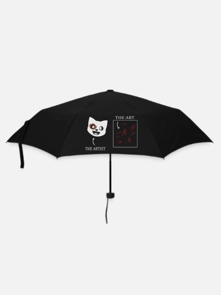 Katzen Kunst - Regenschirm (klein) - Schwarz