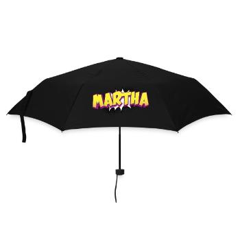 Martha Custom Name Comic Book Style Pop Art, - Umbrella (small) - black - Front