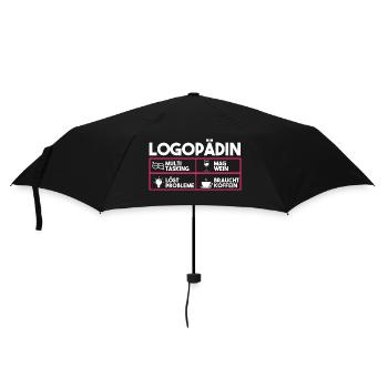 Logopädie Logopädin - Regenschirm (klein) - Schwarz - Vorne
