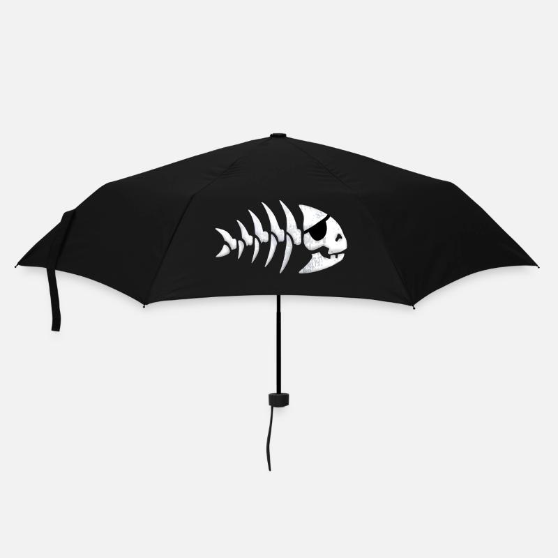 Poisson pirate - Parapluie standard - noir