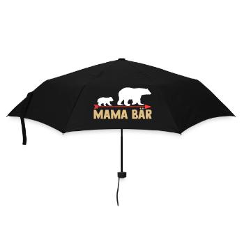 Mutter Mama Bär - Regenschirm (klein) - Schwarz - Vorne