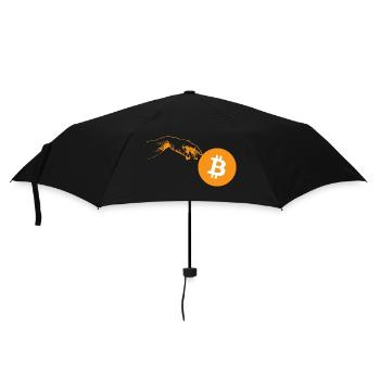 Main de création de crypto-monnaies 3 Bitcoin - Parapluie standard - noir - Devant