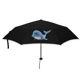 Willibald der freundliche Wal - Regenschirm (klein) - Schwarz - Vorne