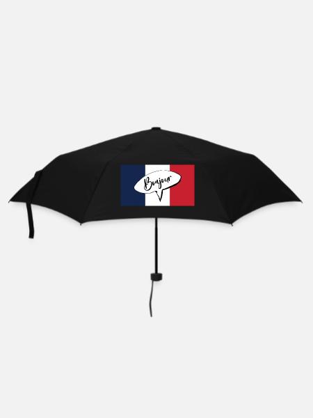 Bonjour Französischer Ausdruck für Hallo mit Frankreich - Regenschirm (klein) - Schwarz