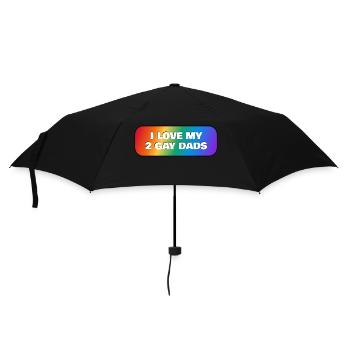 Ich liebe meine 2 schwulen Väter - Regenschirm (klein) - Schwarz - Vorne