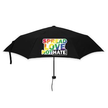 Love not Hate LGBTQ - Regenschirm (klein) - Schwarz - Vorne