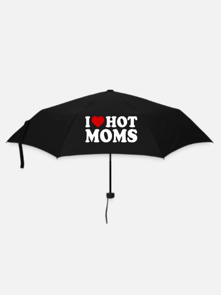 I love hot moms mom - Regenschirm (klein) - Schwarz