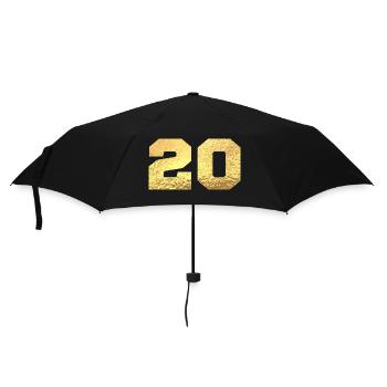 Nummer 20 Gold Glitter - 20-jähriges Jubiläum - Regenschirm (klein) - Schwarz - Vorne