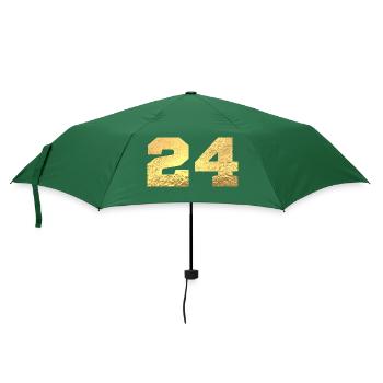 Numéro 24 paillettes doré - 24e anniversaire - Parapluie standard - vert bouteille - Devant