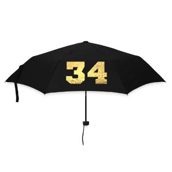 Numéro 34 paillettes doré - 34e anniversaire - Parapluie standard - noir - Devant