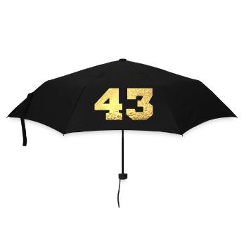 Number 43 Gold Glitter - 43rd Anniversary - Umbrella (small) - black - Front