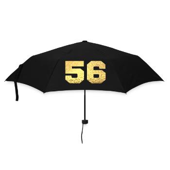 Number 56 Gold Glitter - 56th Anniversary - Umbrella (small) - black - Front