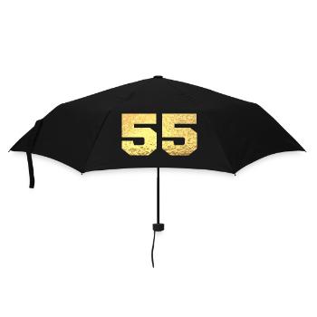 Nummer 55 Gold Glitter - 55-jähriges Jubiläum - Regenschirm (klein) - Schwarz - Vorne