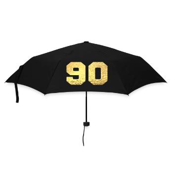 Number 90 Gold Glitter - 90th Anniversary - Umbrella (small) - black - Front