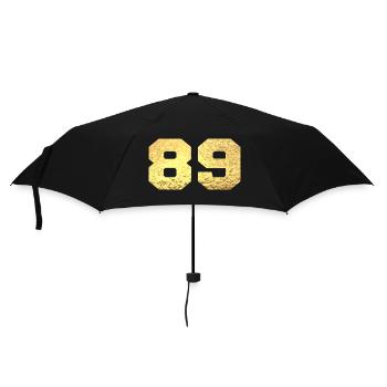 Number 89 Gold Glitter - 89th Anniversary - Umbrella (small) - black - Front