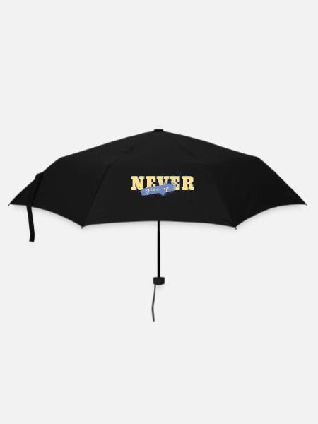 never give up - Umbrella (small) - black