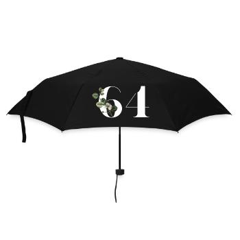 Numéro 64 floral vert - 64e anniversaire floral - Parapluie standard - noir - Devant
