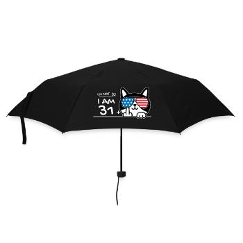Je n’ai pas 32 ans, j’ai 31 ans plus 1 majeur Cat Flip - Parapluie standard - noir - Devant