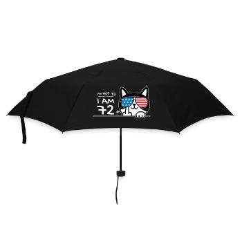 I'm Not 73, I Am 72 Plus 1 Middle Finger Cat Flip - Umbrella (small) - black - Front